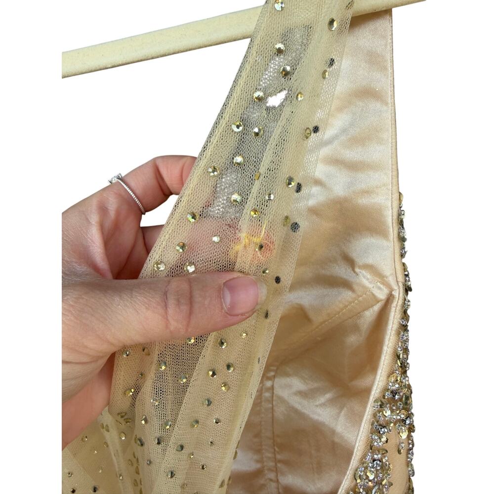 Mac Duggal Gold Sequined Mermaid Gown 10 See Description - Picture 10 of 15
